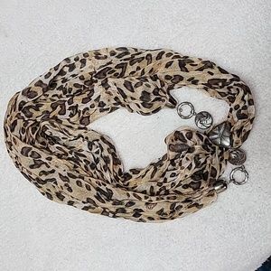 Animal print Necklace wrap scarf